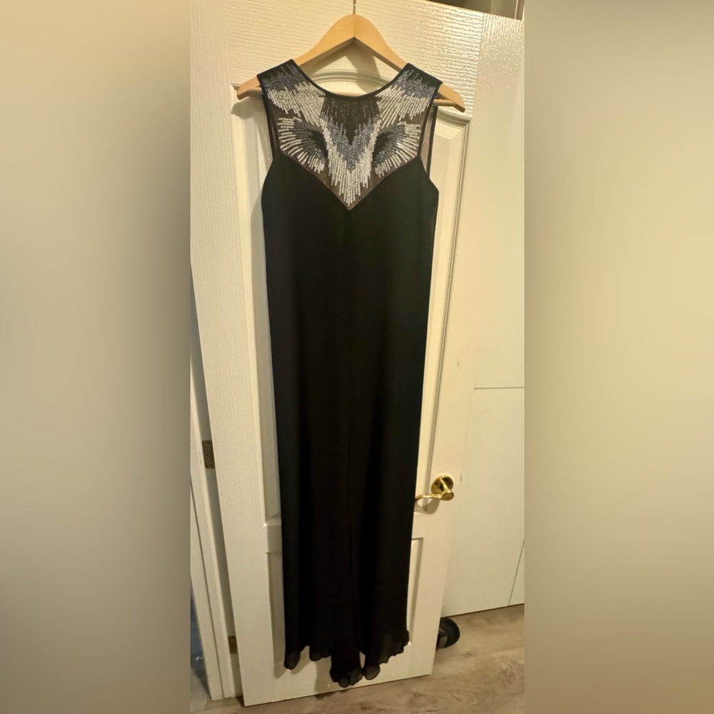 BCBGMaxAzria Luciele Black Maxi Dress with Silver Accents. Size 0. NWT. - Picture 4 of 9